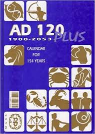 AD 120 1900-2053 plus calendar for 154 years